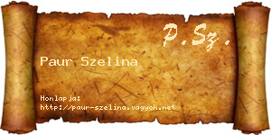 Paur Szelina névjegykártya